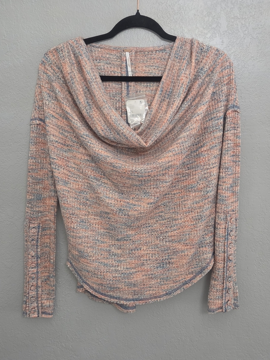 Free People Tops - NWT Free People Peach & Blue Heather Cowl Pullover(xs)